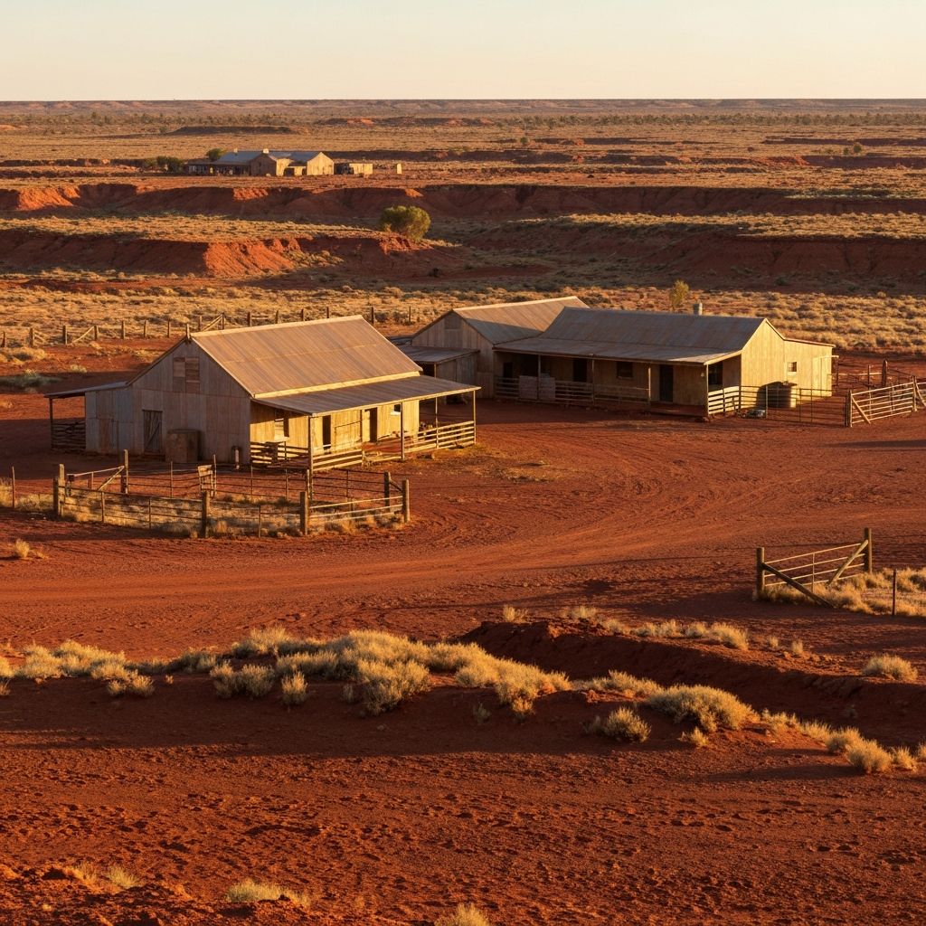 Remote cattle station in the Australian outback