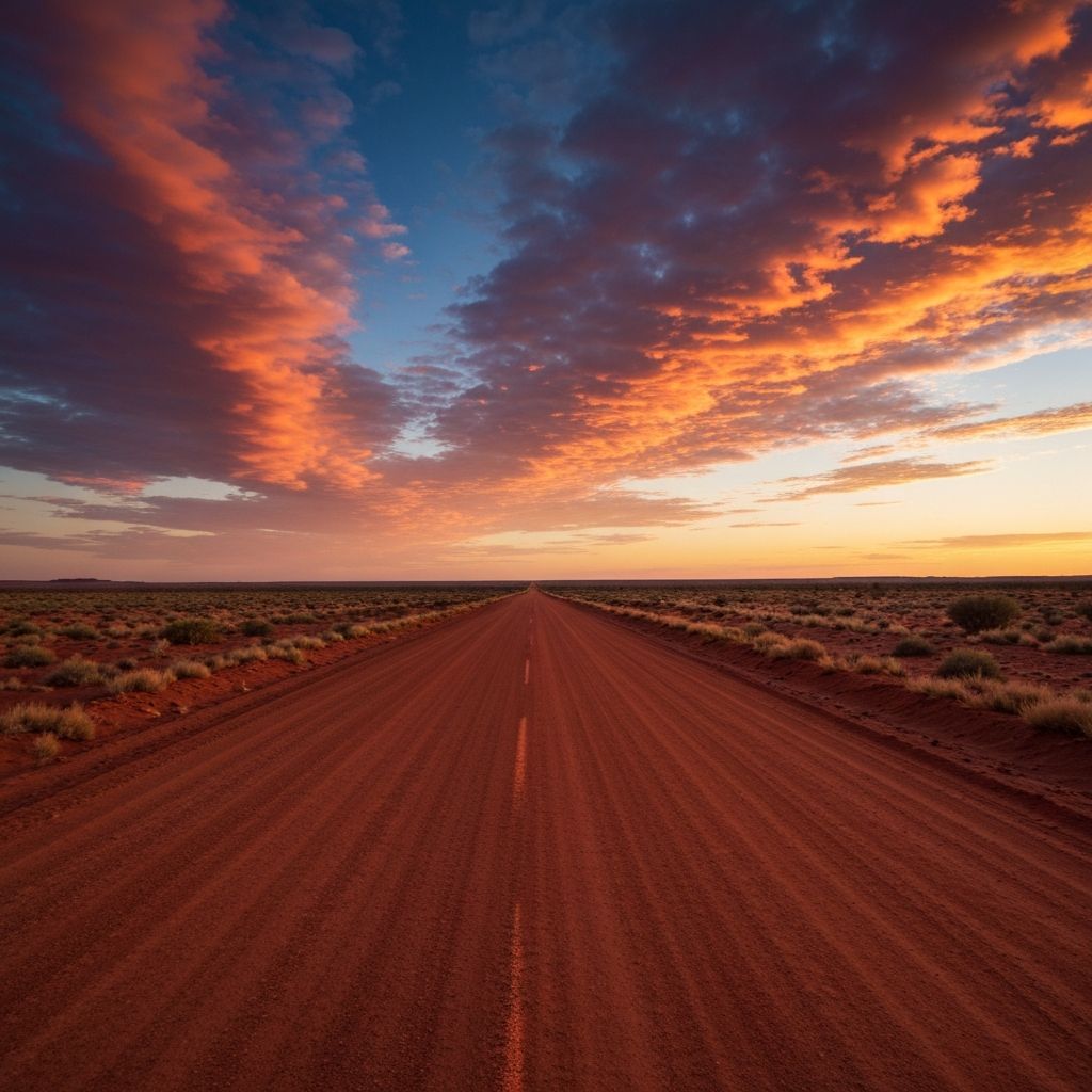 Remote outback road representing delivery accessibility