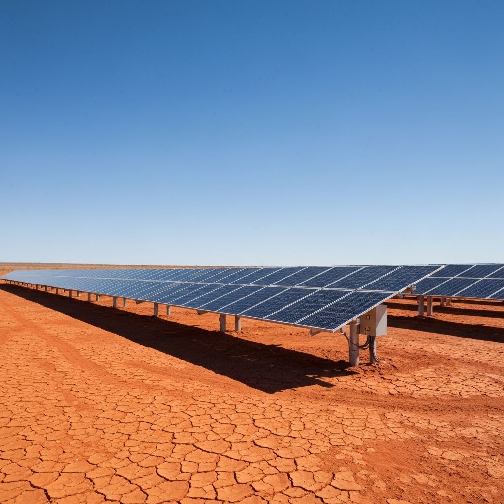 Solar and battery setup in the Australian outback